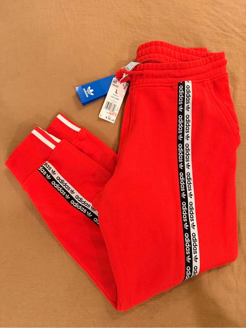 adidas Red Trefoil Tape Joggers